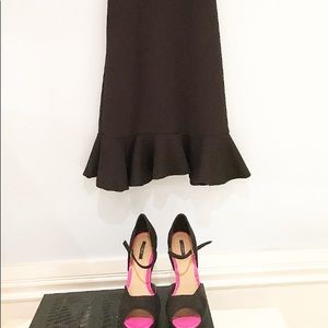 Black and Pink Wedge Heel